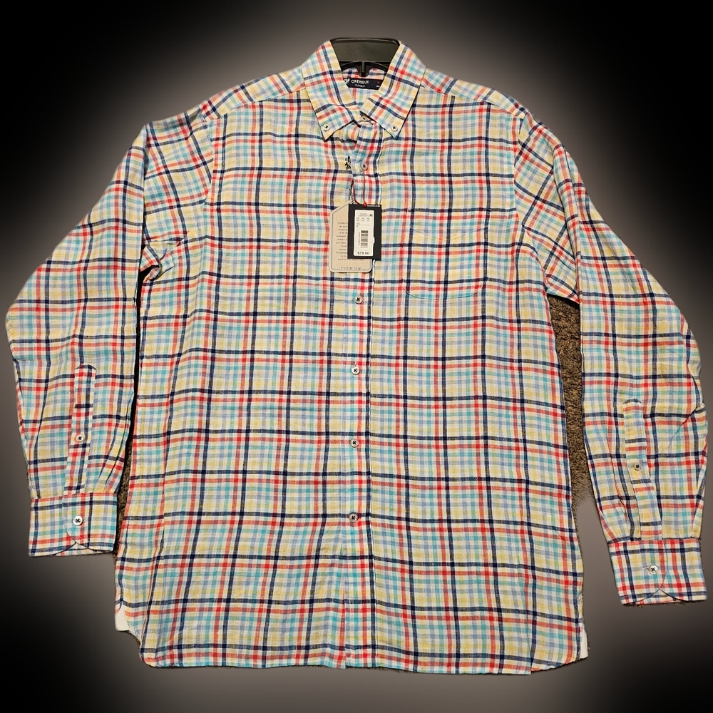 Cremieux French Linen Men's Dress Shirt size Medium